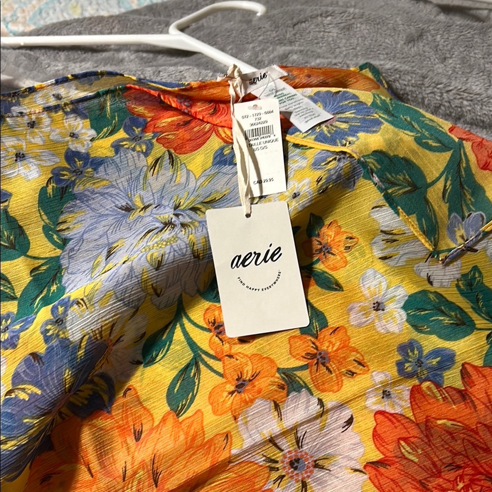 Aerie Floral Yellow Dress